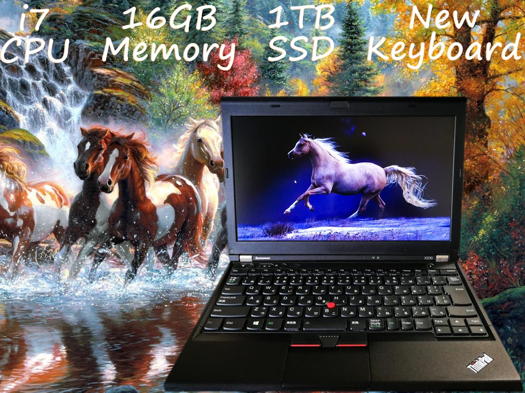 Lenovo ThinkPad X230 (新品:1TB SSD, キーボード) i7 16GB SSD(960GB)  12.5(1366×768)  BatteryTime(7h28m)  Keyboard Light  Win10