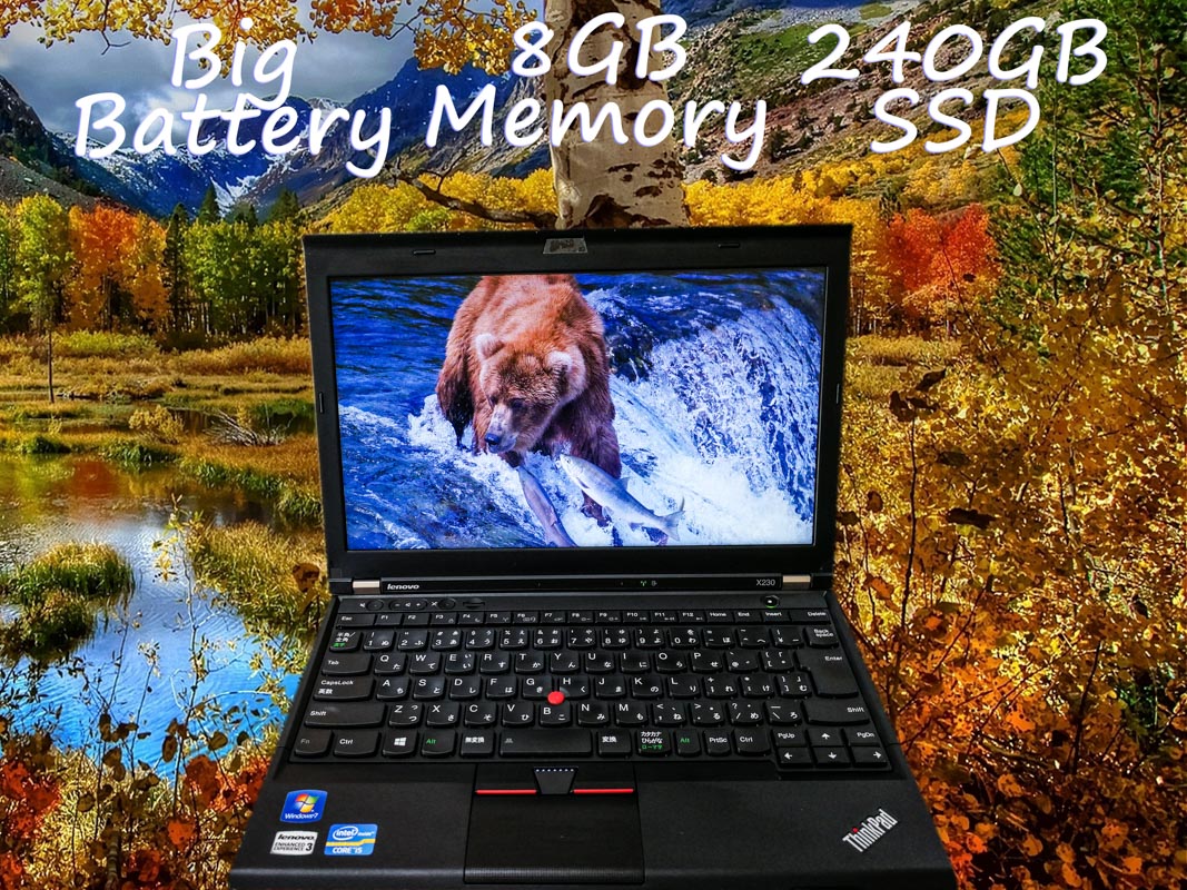 Lenovo ThinkPad X230 (新品SSD,大容量バッテリ) i5  8GB SSD(240GB)  12.5(1366×768)  BatteryTime(11h34m)  Keyboard Light  Win10