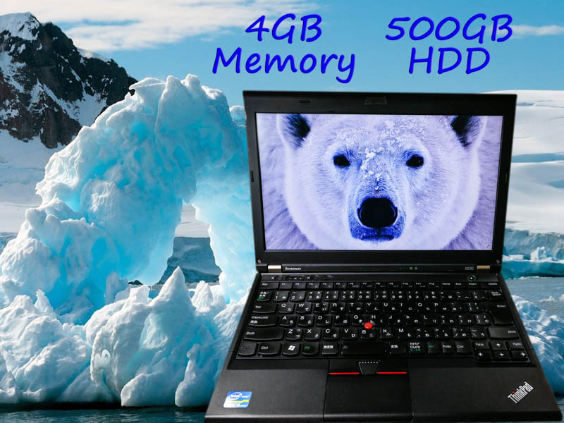 Lenovo ThinkPad X230 i5 4GB (訳あり) HDD(500GB)  12.5(1366×768)  BatteryTime(6h10m)   Win10 Keyboard Light 無料の選べるアプリ