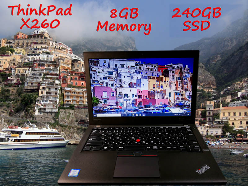 Lenovo ThinkPad X260 i5 8GB  SSD(新品240GB) 12.5(1366×768)  TwinBatteryTime(12h10m)Win10 オプション(16GB)