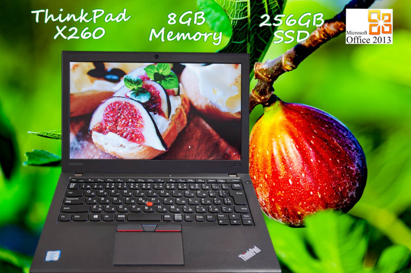 Lenovo ThinkPad  X260 i5 8GB  SSD(サムスン256GB) 画面(12.5 　1366×768)バッテリ(2基 11h4m) 天板とキーボードは新品 カメラ Bluetooth Win10  Office 2013