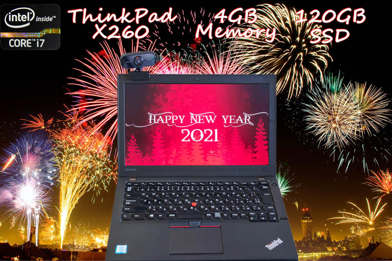 Lenovo ThinkPad X260 i7(6600U) 4GB SSD(新品120GB) 画面(HD 12.5)  バッテリ(1基 4h11m)外付けカメラ  Bluetooth 指紋  Win10