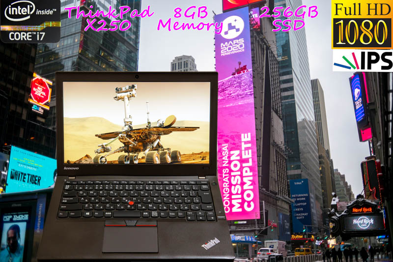 Lenovo ThinkPad X250 i7 8GB SSD(256GB) 画面(新品 fHD IPS 12.5 1920×1080) バッテリ(2基搭載 12h8m) カメラ Bluetooth 指紋 未使用キーボード   Win10