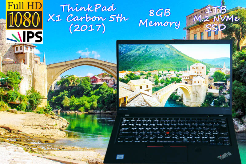 ThinkPad X1 Carbon  5th(2017) i5 8GB SSD(新品NVMe Gen3x4 1TB) 画面(fHD IPS 14.0 1920×1080) バッテリ(12h38m) 光るKB カメラ Bluetooth 指紋 Win10
