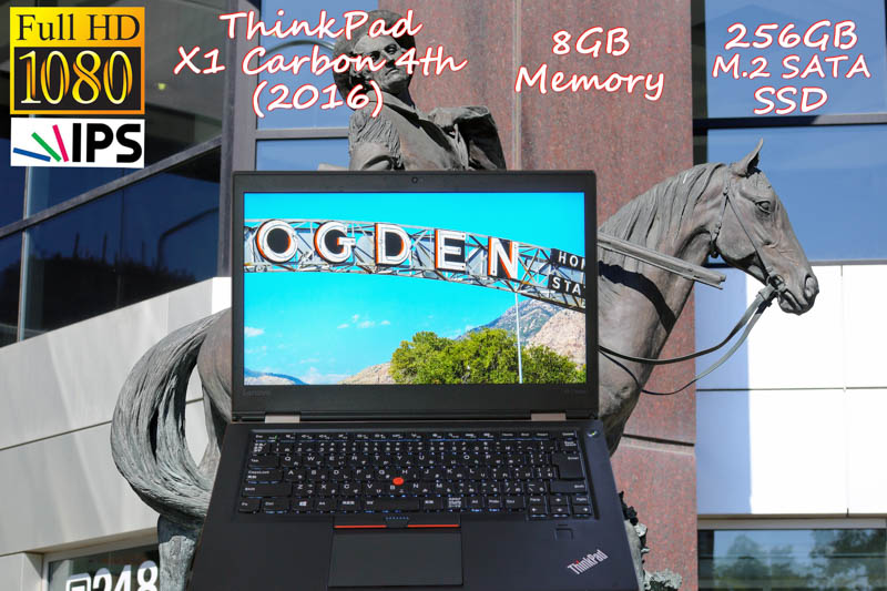 ThinkPad X1 Carbon 2016 i5 8GB SSD(SATA 256GB) 画面(fHD IPS 14.0 1920×1080)バッテリ(15h53m)光るKB カメラ Bluetooth 指紋  Win10